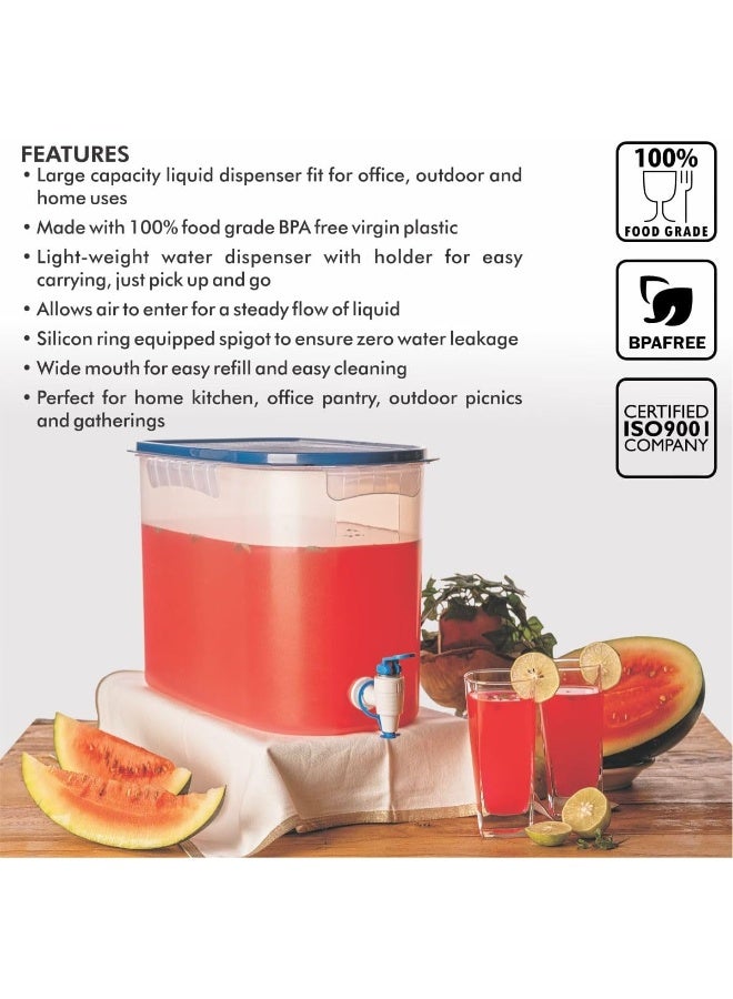 Signoraware Continental Water Dispenser Plastic 16 Litre, Set of 1, Blue - Image 4