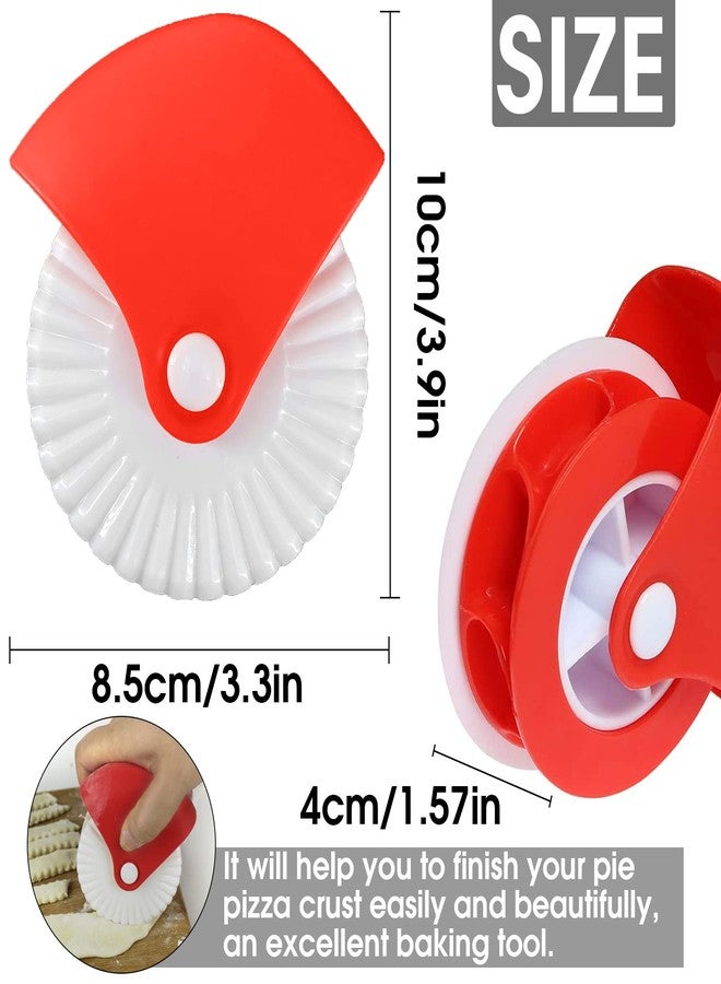 Ginfonr 2 Pack Pastry Cutting Wheel, Pastry Wheel Decorator Pie Crust Pastry Wheel and Cutter for Cutting Pastry, Rolled Pastry Pie Crimper, Baking & Cooking Tool for Apple Pie Crust or Ravioli Pasta - Image 2