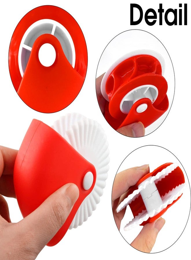 Ginfonr 2 Pack Pastry Cutting Wheel, Pastry Wheel Decorator Pie Crust Pastry Wheel and Cutter for Cutting Pastry, Rolled Pastry Pie Crimper, Baking & Cooking Tool for Apple Pie Crust or Ravioli Pasta - Image 3