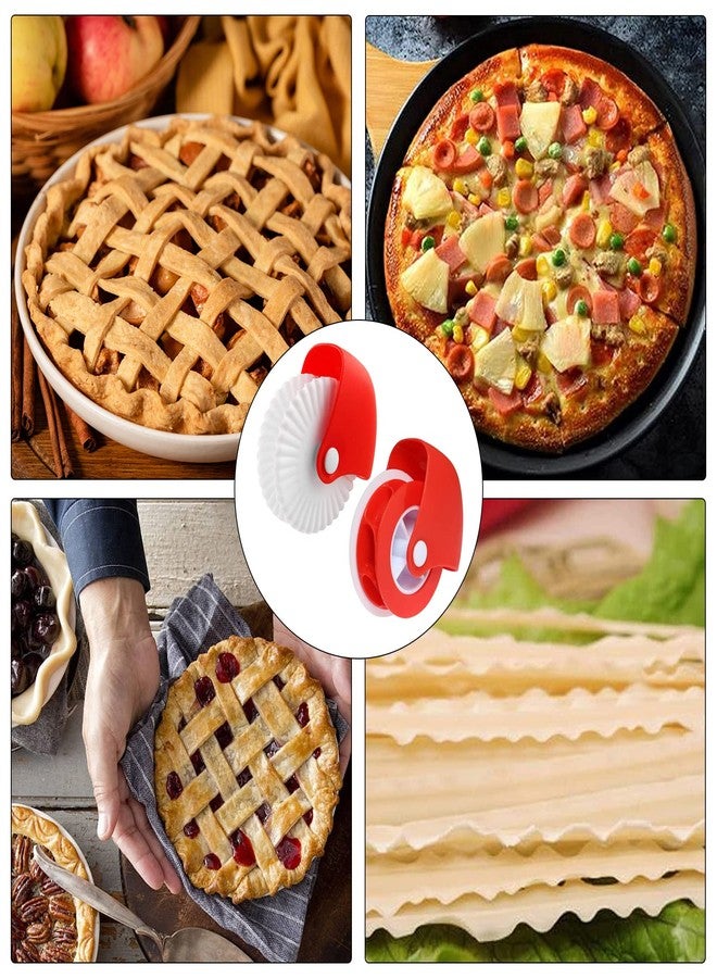 Ginfonr 2 Pack Pastry Cutting Wheel, Pastry Wheel Decorator Pie Crust Pastry Wheel and Cutter for Cutting Pastry, Rolled Pastry Pie Crimper, Baking & Cooking Tool for Apple Pie Crust or Ravioli Pasta - Image 4