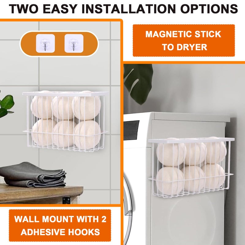 Fnaumdol Magnetic Dryer Ball Holder for Laundry Room Organization and Storage,Magnetic Lint Bin for Laundry Room, - Image 3