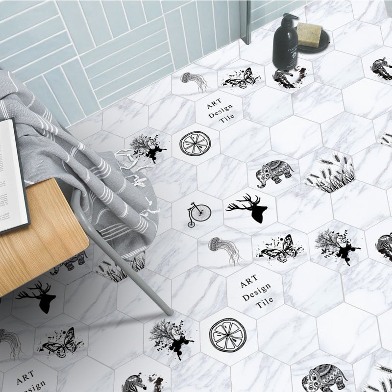 10 Pcs/Set Self-adhesive Floor Sticker for Bathroom Kitchen Backsplash Tiles Wall DIY Home Decal Removable Decor - Image 3