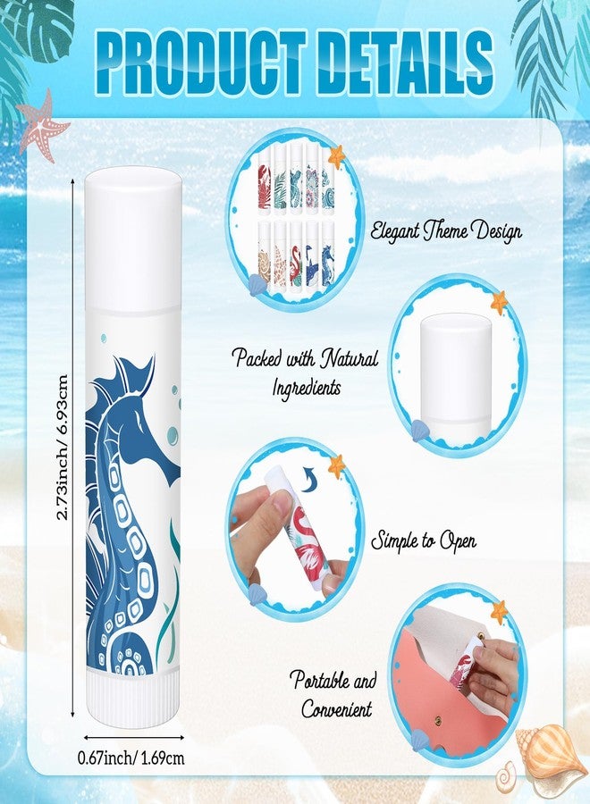 Demissle 50 Pcs Beach Lip Balms Bulk Moisturizing Travel Size Lip Balm Sticks Cruise Ship Essentials Beach Party Favors for Women Sea Summer Vacation Cruise Gift Exchange Bridesmaid Wedding Gift - Image 2