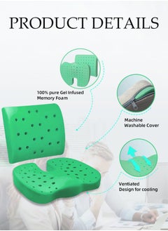 Generic Seat Cushion Lumbar Support Pillow with Washable Cover Memory Foam Desk Chair Cushion Supportive and Breathable Cushion for Long Sitting Comfort  - Image 2