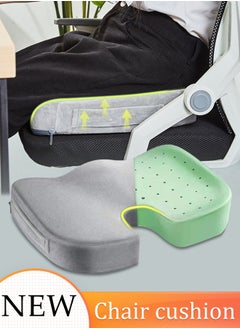 Generic Seat Cushion Lumbar Support Pillow with Washable Cover Memory Foam Desk Chair Cushion Supportive and Breathable Cushion for Long Sitting Comfort  - Image 1