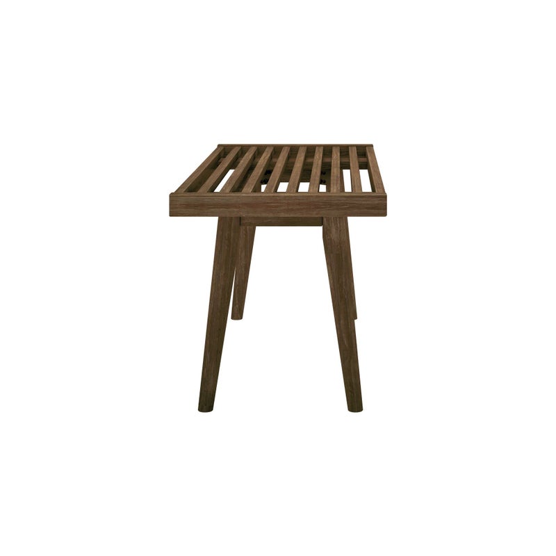 Plank+Beam Entryway Bench, Wooden End of Bed Bench for Bedroom, Mid-Century Modern Square Bench for Hallway, Living Room, Indoor, Porch, 41.25", Walnut - Image 5