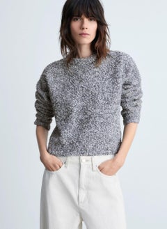 MANGO Round-Neck Boucle Sweater  - Image 1
