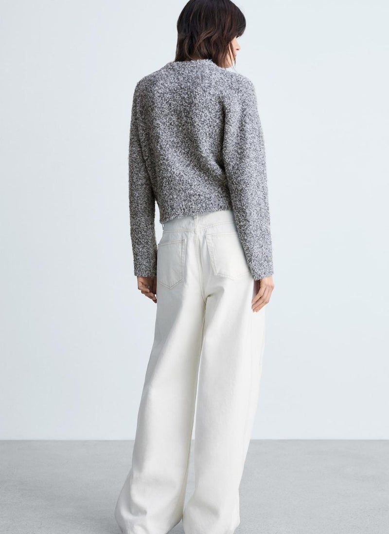 MANGO - Round-Neck Boucle Sweater - Image 1