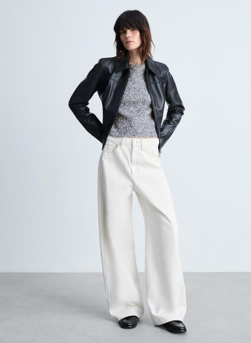MANGO - Round-Neck Boucle Sweater - Image 1