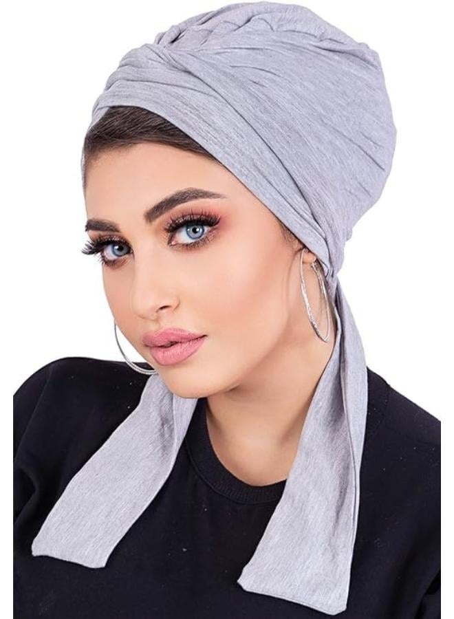 Turban For Women Winter Cotton Lace Turban Women Lace Up Different Ways Turban Turban Women Turban Headwear, Light Grey - Image 2