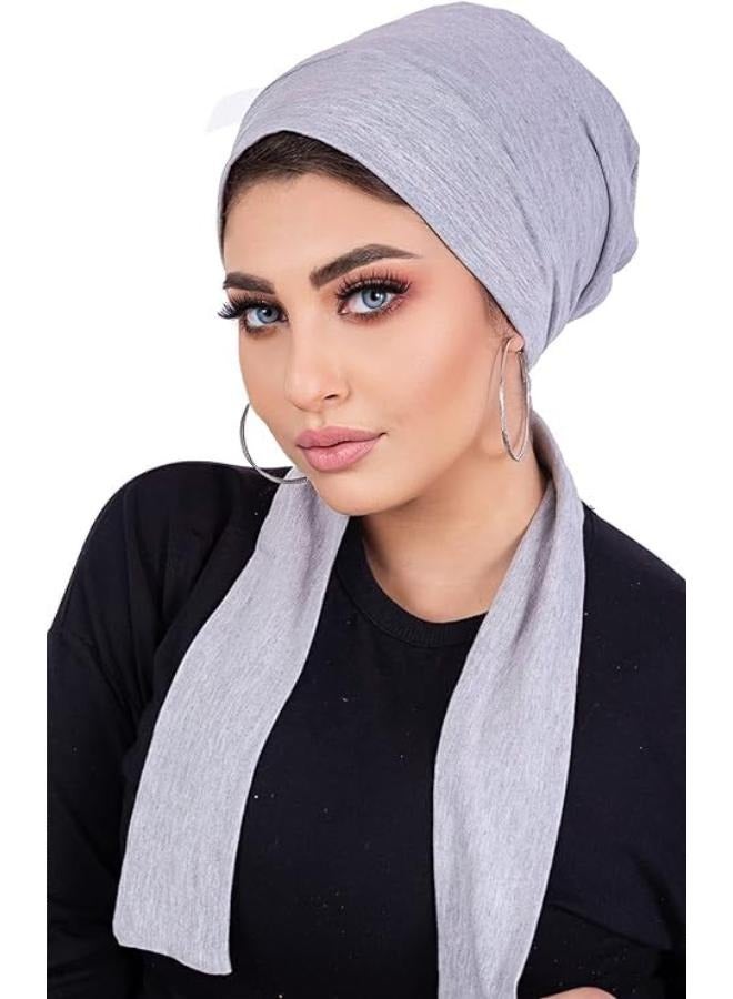 Turban For Women Winter Cotton Lace Turban Women Lace Up Different Ways Turban Turban Women Turban Headwear, Light Grey - Image 3