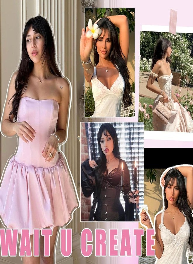 SUKRI شعر مستعار أسود متعدد الطبقات مع غرة للنساء من سوكري، طوله 26 بوصة، شعر صناعي مموج مقاوم للحرارة، مناسب للاستخدام اليومي والحفلات والكوسبلاي (أسود) - Image 3
