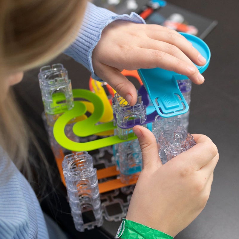 Fat Brain Toys Trestle Tracks Deluxe Marble Run Set, 124-Piece Modular Marble Track, Toys for Kids, Marble Set, Girl and Boy Toys, Fun Toys for Ages 8-13+ - Image 5