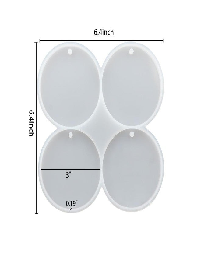 F FYJS FYJS 4-Cavity Christmas Ornaments Resin Molds with Hole, Round Silicone Coaster Molds for Epoxy Resin, Christmas Tree Decorations - Image 2