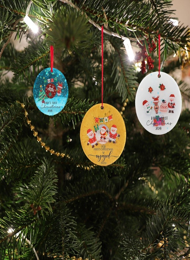 F FYJS FYJS 4-Cavity Christmas Ornaments Resin Molds with Hole, Round Silicone Coaster Molds for Epoxy Resin, Christmas Tree Decorations - Image 5