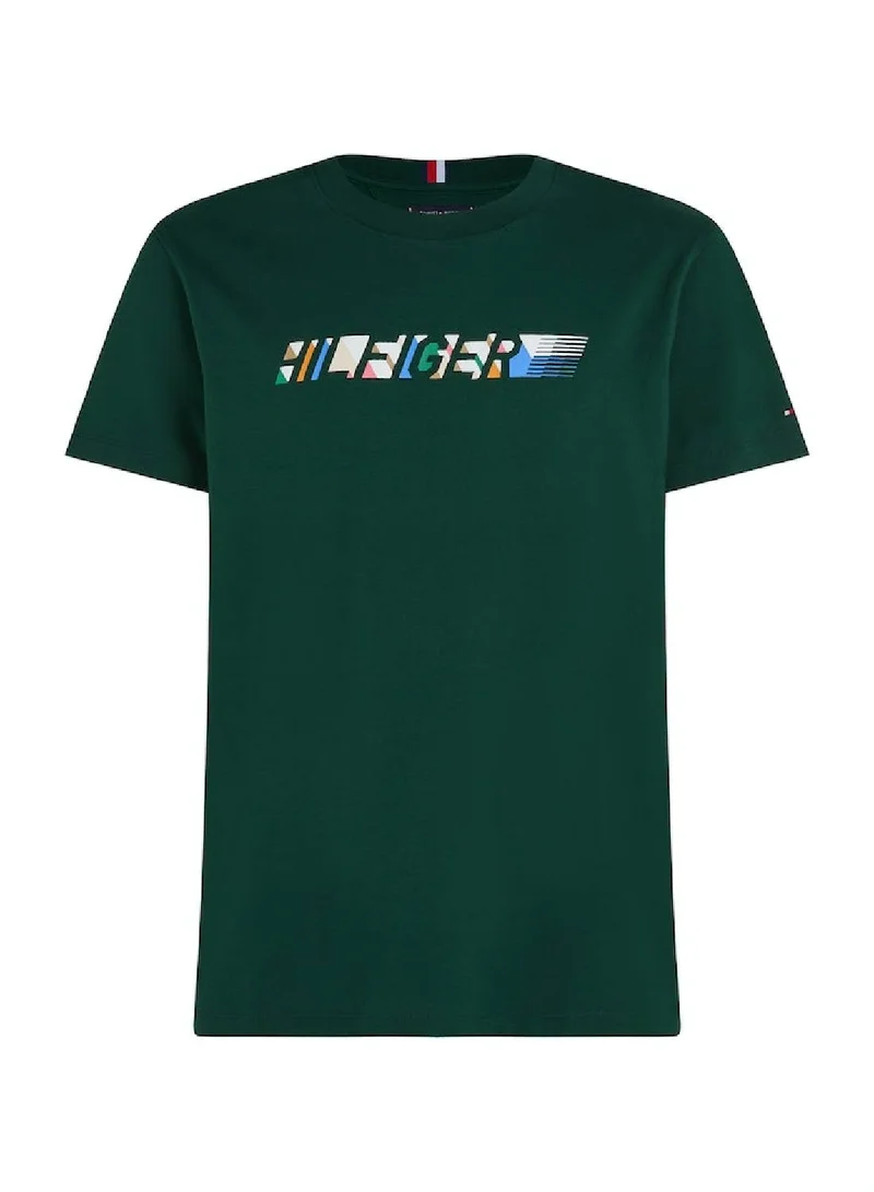 TOMMY HILFIGER Men's Hilfiger T-shirt - Cotton, Green
