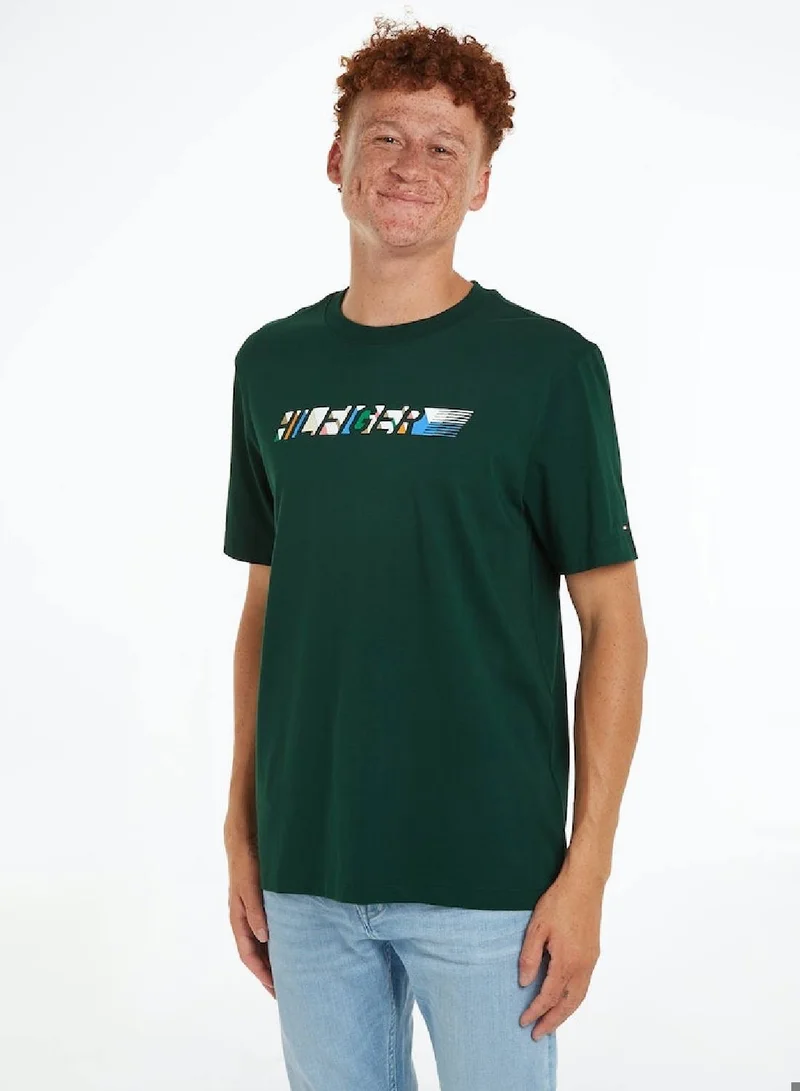 TOMMY HILFIGER Men's Hilfiger T-shirt - Cotton, Green