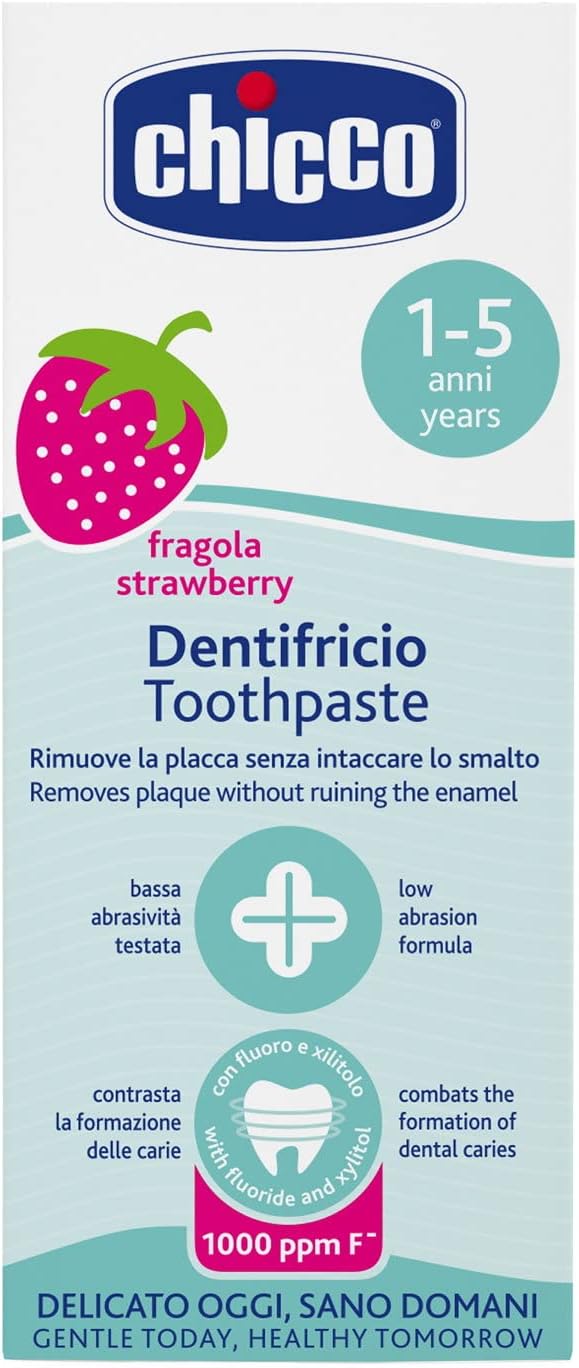 Chicco معجون أسنان شيكو بالفراولة مع الفلورايد الأبيض - Image 2