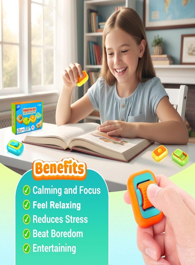 SMALL FISH Fidget Toys Set for Kids Adults: 4 Pack Sensory Fidget Toys for Stress Relief- Multi-Functional ADHD Tools for Autism Kids Calming- Fun Fidgets with Slider, Clicker, Roller for Travel Classroom Prize - Image 3