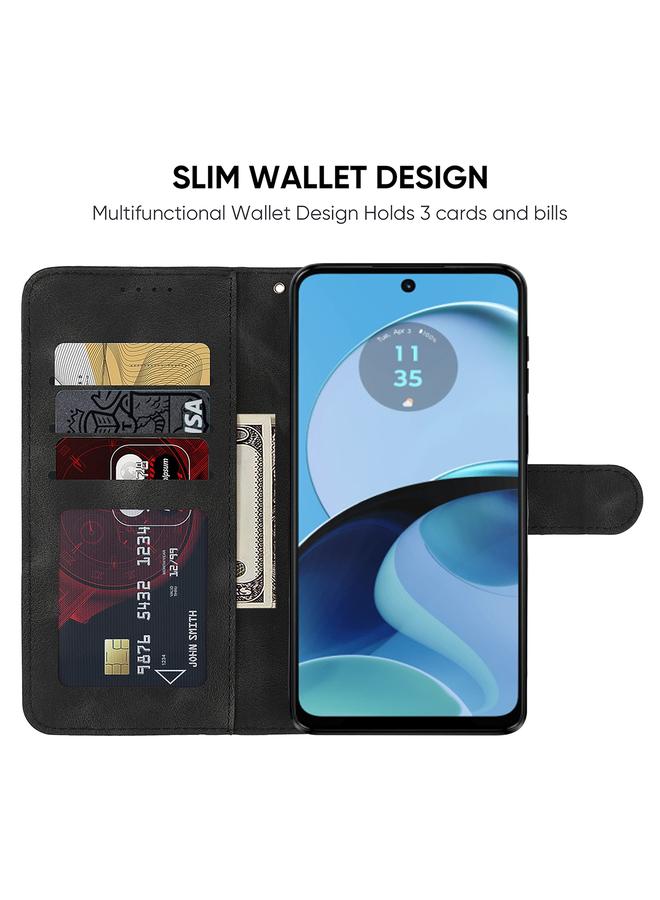 اس-توب جراب هاتف موتورولا موتو جي 14 مصنوع من الجلد بخطوط هندسية - Image 3