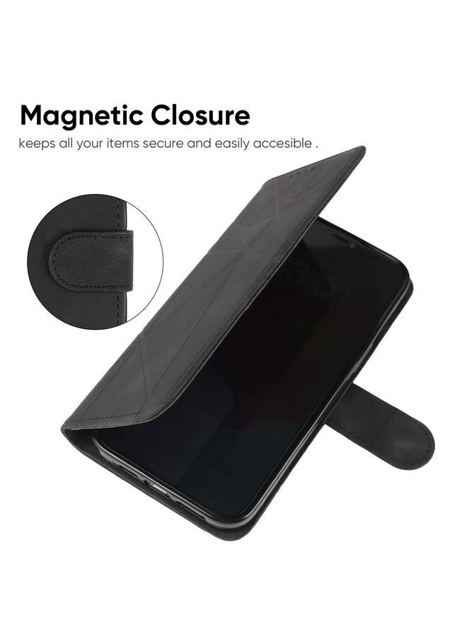 اس-توب جراب هاتف موتورولا موتو جي 14 مصنوع من الجلد بخطوط هندسية - Image 5