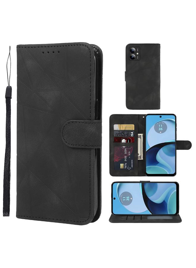 اس-توب جراب هاتف موتورولا موتو جي 14 مصنوع من الجلد بخطوط هندسية - Image 1