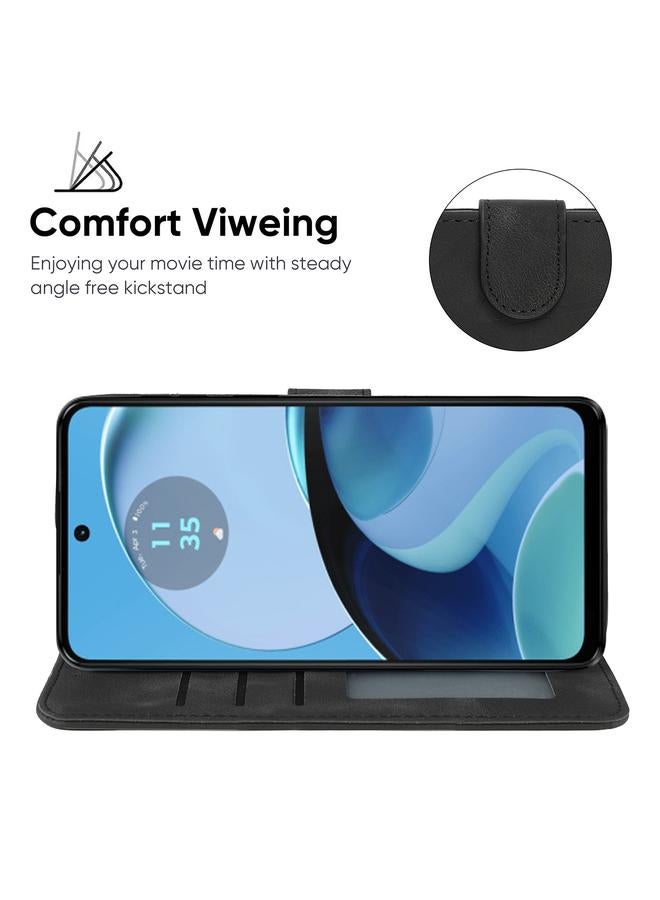 اس-توب جراب هاتف موتورولا موتو جي 14 مصنوع من الجلد بخطوط هندسية - Image 4