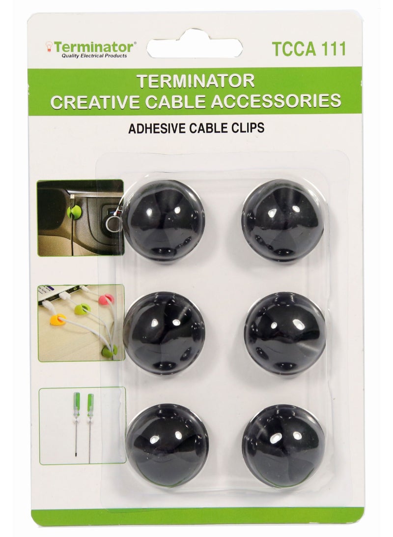 Terminator Creative Cable Accessories - Adhesive Cable Clips 6pcs Assorted Colors TCCA 111 Terminator 