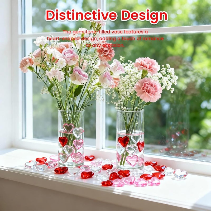125 0.9-inch Acrylic Love Decoration Diamond Pink Tricolor Valentine's Day Party Wedding Dinner Gift Box Layout Ornaments - Image 3