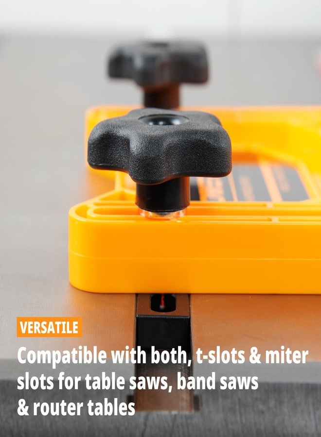 باورتيك ألواح ريشية مزدوجة عالمية من POWERTEC لمنشار الطاولة، وطاولة التوجيه، وسياج التوجيه، ومنشار الشريط، وأدوات النجارة والملحقات لتقليل الارتداد وزيادة السلامة (مسامير مسار حرف T متضمنة)، قطعتان (71393) - Image 3