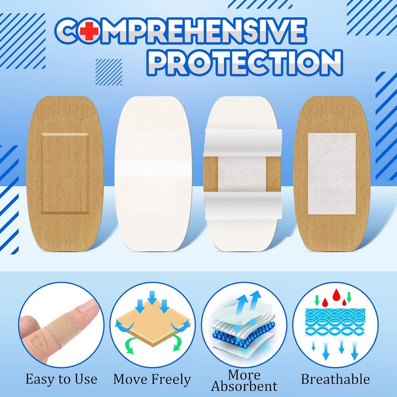 BBTO Assorted Flexible Fabric Adhesive Bandages  Family Variety Pack Small Comfortable Fingertip  Round Cloth Bandages 300 Pieces - Image 4
