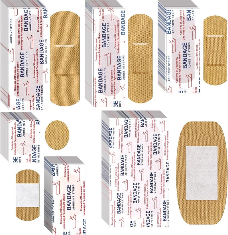 BBTO Assorted Flexible Fabric Adhesive Bandages  Family Variety Pack Small Comfortable Fingertip  Round Cloth Bandages 300 Pieces - Image 1