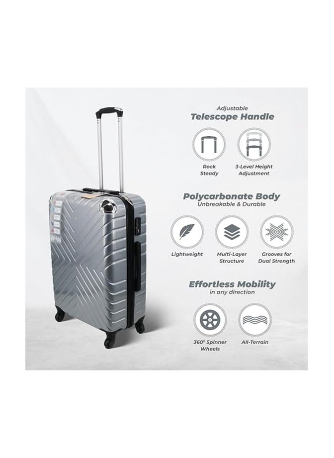ENDLESS  Set Of 2 Luggage Trolleys - 55cm (Cabin) & 75cm (Check-In) Hardsided Suitcase With In-Built TSA Lock & Spinner Wheels | Polycarbonate + ABS | Carry On Luggage  - Image 2