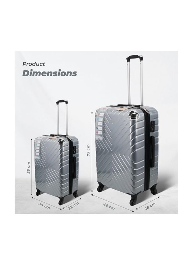 ENDLESS  Set Of 2 Luggage Trolleys - 55cm (Cabin) & 75cm (Check-In) Hardsided Suitcase With In-Built TSA Lock & Spinner Wheels | Polycarbonate + ABS | Carry On Luggage  - Image 3