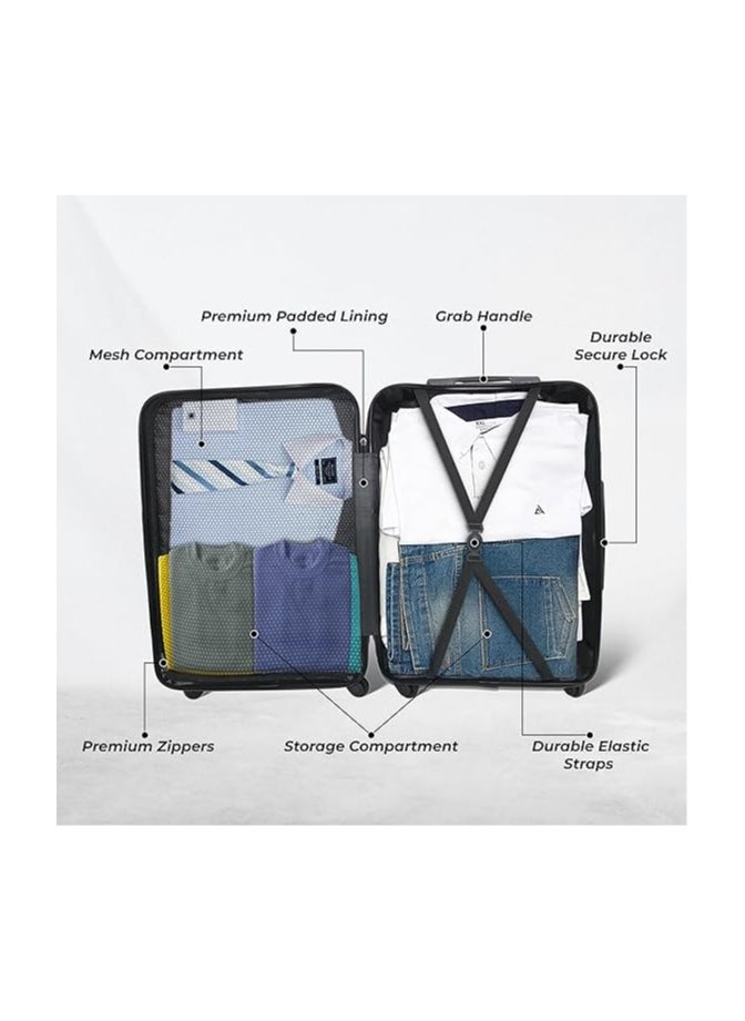 ENDLESS  Set Of 2 Luggage Trolleys - 55cm (Cabin) & 75cm (Check-In) Hardsided Suitcase With In-Built TSA Lock & Spinner Wheels | Polycarbonate + ABS | Carry On Luggage  - Image 4