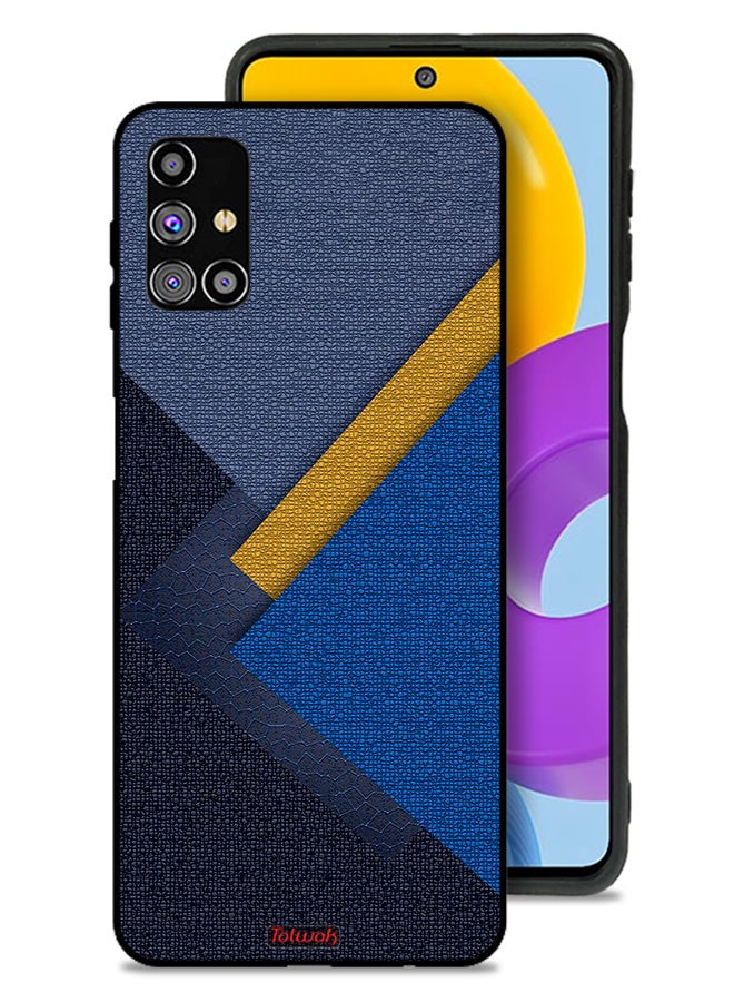 Tolwak Samsung Galaxy M31s Protective Case Cover Triangles Leather Shades Pattern - Image 1
