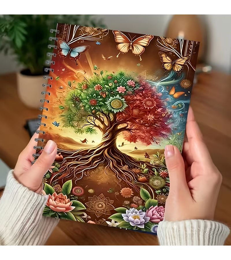 1 A5 Fantasy Tree of Life Diary Vibrant Ring Notebook Creative Cover Design Detachable - Image 5