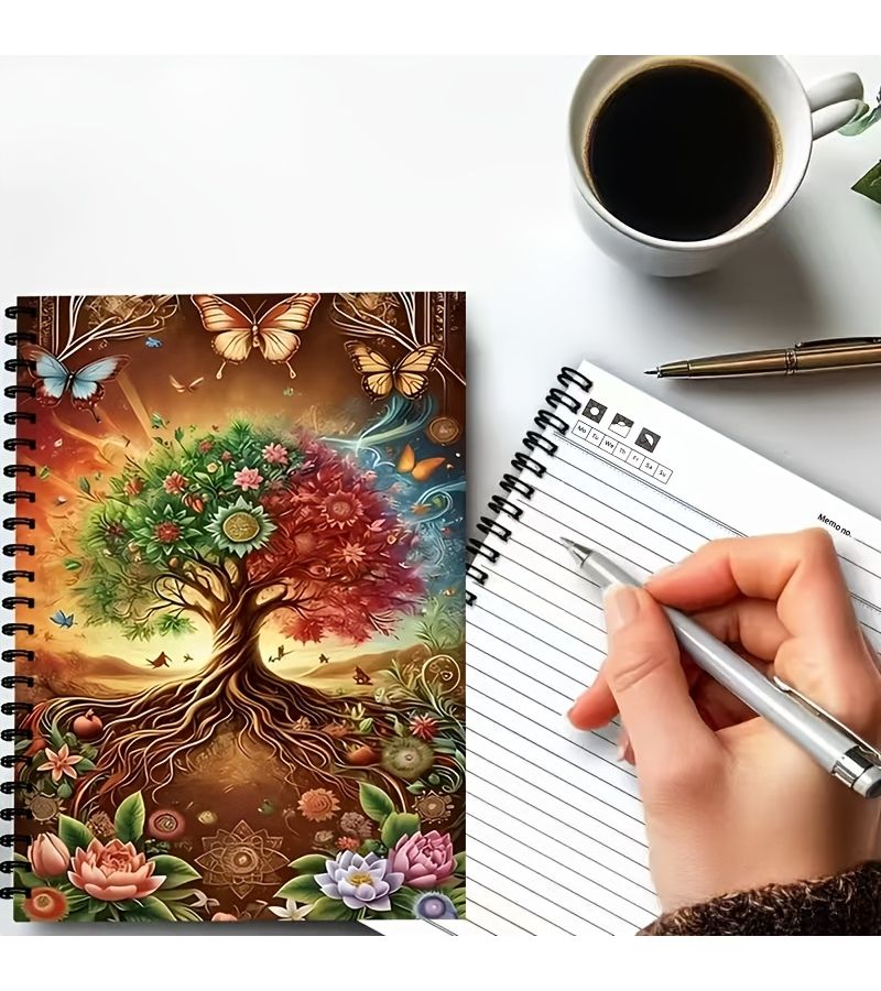 1 A5 Fantasy Tree of Life Diary Vibrant Ring Notebook Creative Cover Design Detachable - Image 2