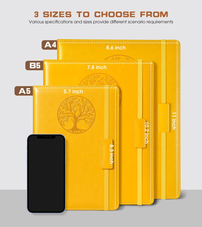 Biuwory Lined Journal Notebook for Women Men,256 Pages A4 Large Hardcover Leather Journals for Writing,Travel,Business,Work,School,College Ruled Notebooks for Note Taking, Diary Notepad 8.6"×11" - Image 2
