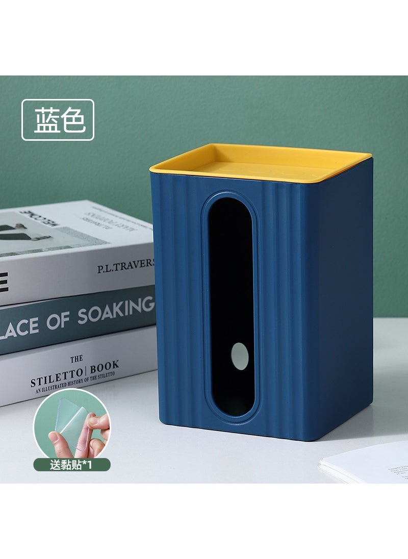 Wall-Mounted Tissue Box Holder No-Drill Dark blue wall-mounted tissue box (adhesive tape included)