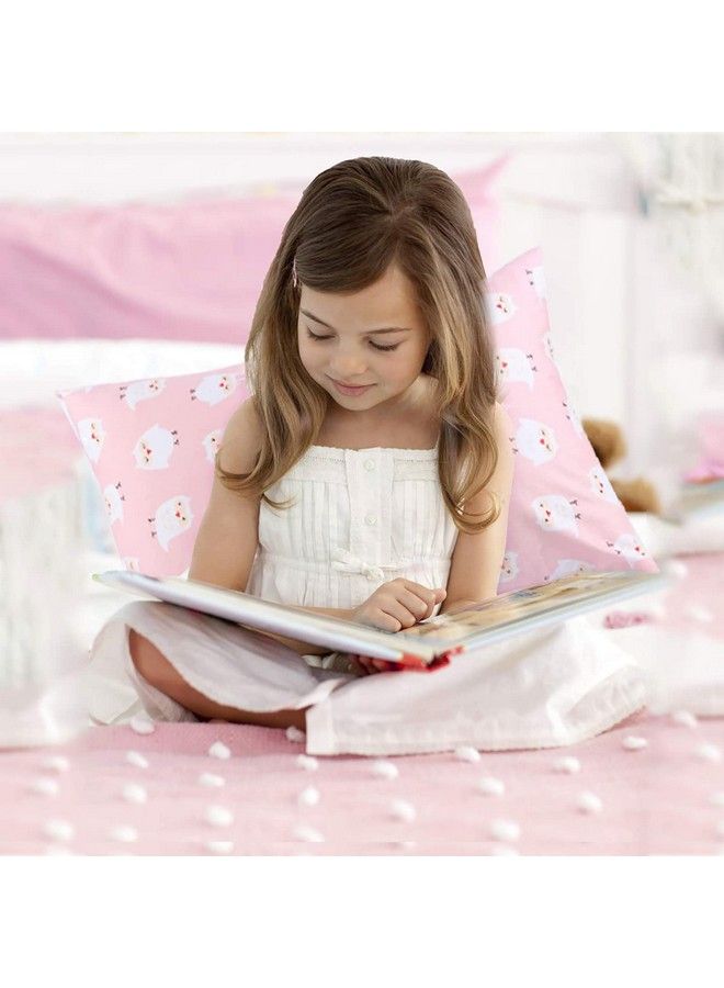 UOMNY Kids Toddler Pillowcases 2 Pack Pillowslip Case Fits Pillows Sized 13 X 18 Or 12X 16 For Kids Bedding Pillow Cover Pink/White Owl Baby Pillow Cases By Uomny  - Image 3