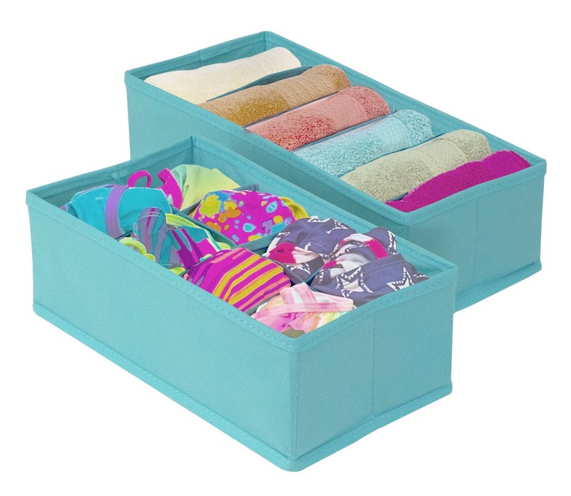 Sorbus® Set of 4 Foldable Drawer Dividers, Storage Boxes, Closet Organizers, Under Bed Organizer (Aqua) - Image 4