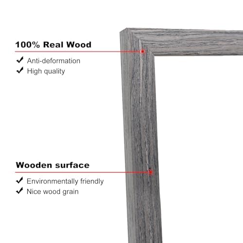 Kinlink A4 إطار صورة رمادي إطارات خشبية صلبة رمادية مع زجاج شبكي أكريليك للصور A5 مع حصيرة أو A4 بدون حصيرة الطاولة وإطار صورة عرض الجدار 4 - Image 1