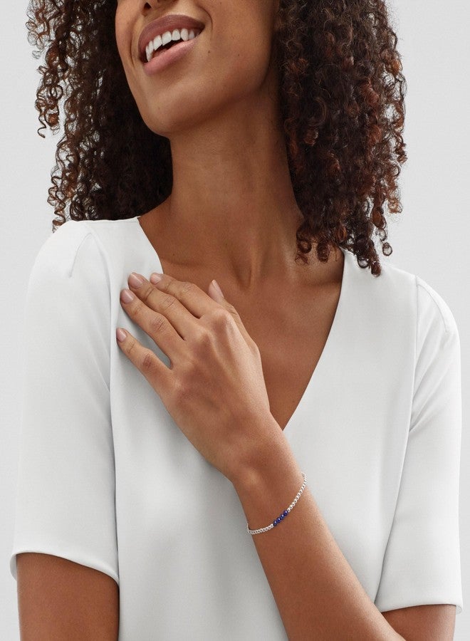 Silpada 'Loyalty' Natural Lapis Lazuli Stretch Bracelet in Sterling Silver, 6.75" (4mm) - Image 3
