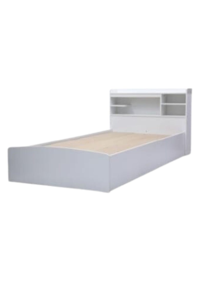 KARNAK Modern Wooden Bed Single Size 90x190Cm Color White 