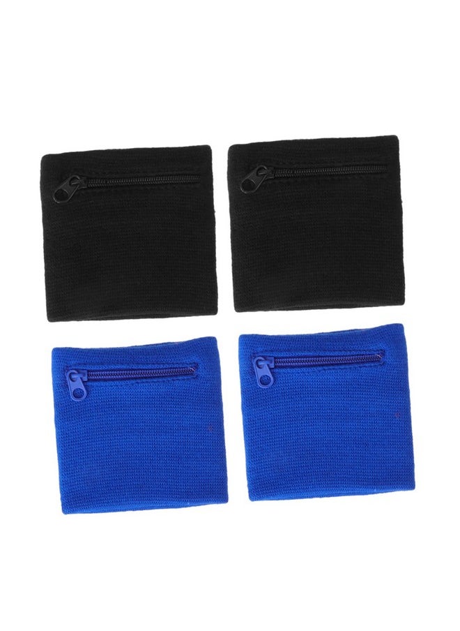 Healifty Wristband Purse Pocket Wallet Wristlet Sports Wrist Wallet Workout Wrist Bag Wristband For Coin Hiking Wristband Sports Wrist Wallet Wristband Pouch 4Pcs  - Image 2