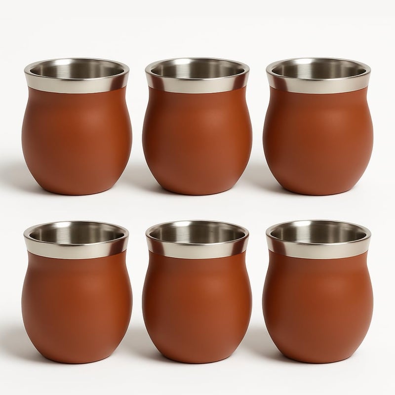 Human Hydro Stainless Steel Coffee Mug Set of 6 – 150 ml Each | Premium Kulhad Cups | Durable, Rust-Proof, Spill-Resistant | Light Brown - Image 5