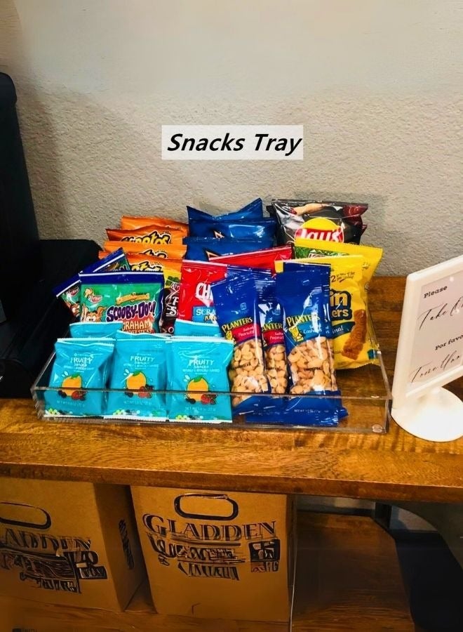 Garkoo Acrylic Serving Tray Size 50 x 40 cm - Spill Resistant - Traditional Coffee Table Decorative Organizer with Handles - Image 2