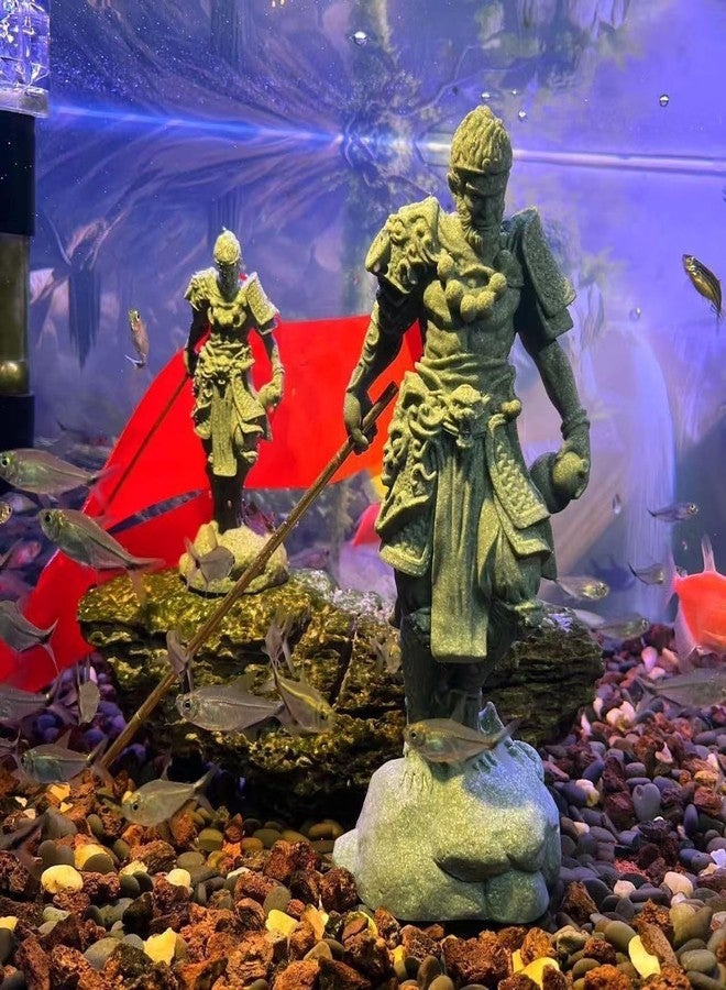 livelyfish Aquarium Monkey King Statue Standing Sun Wukong Figurine Sandstone Decorative for Fish Tank Garden Decor (L) - Image 2