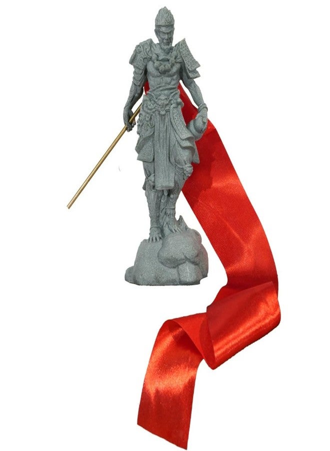 livelyfish Aquarium Monkey King Statue Standing Sun Wukong Figurine Sandstone Decorative for Fish Tank Garden Decor (L) - Image 1